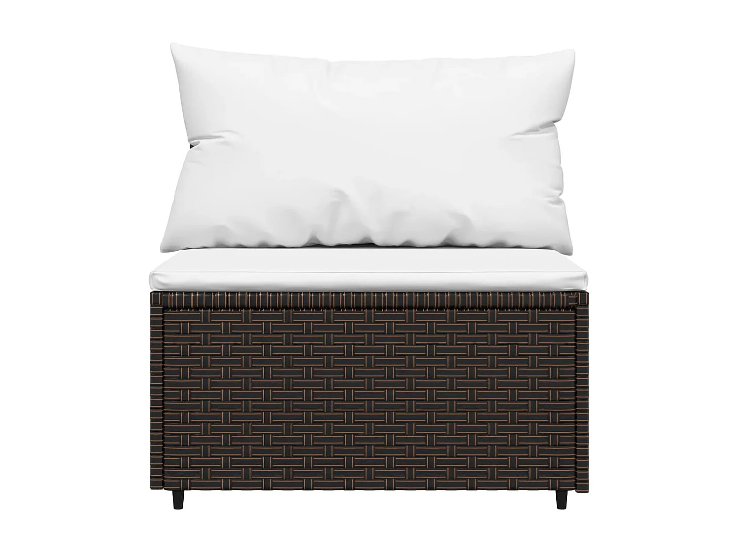 4 stuks tuinmeubelen met bruine kussens Harsvlechtwerk