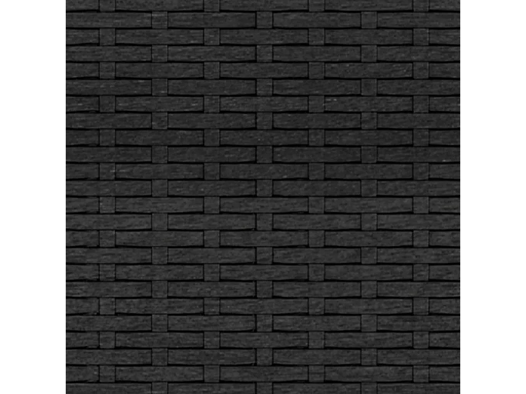 Divano da giardino a 3 posti con cuscini in resina intrecciata nera