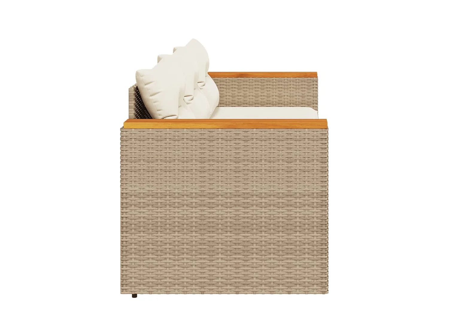 Tuinbank met 3-zits beige geweven harskussens