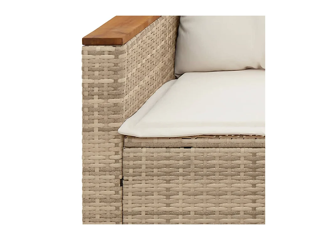 Tuinbank met 3-zits beige geweven harskussens