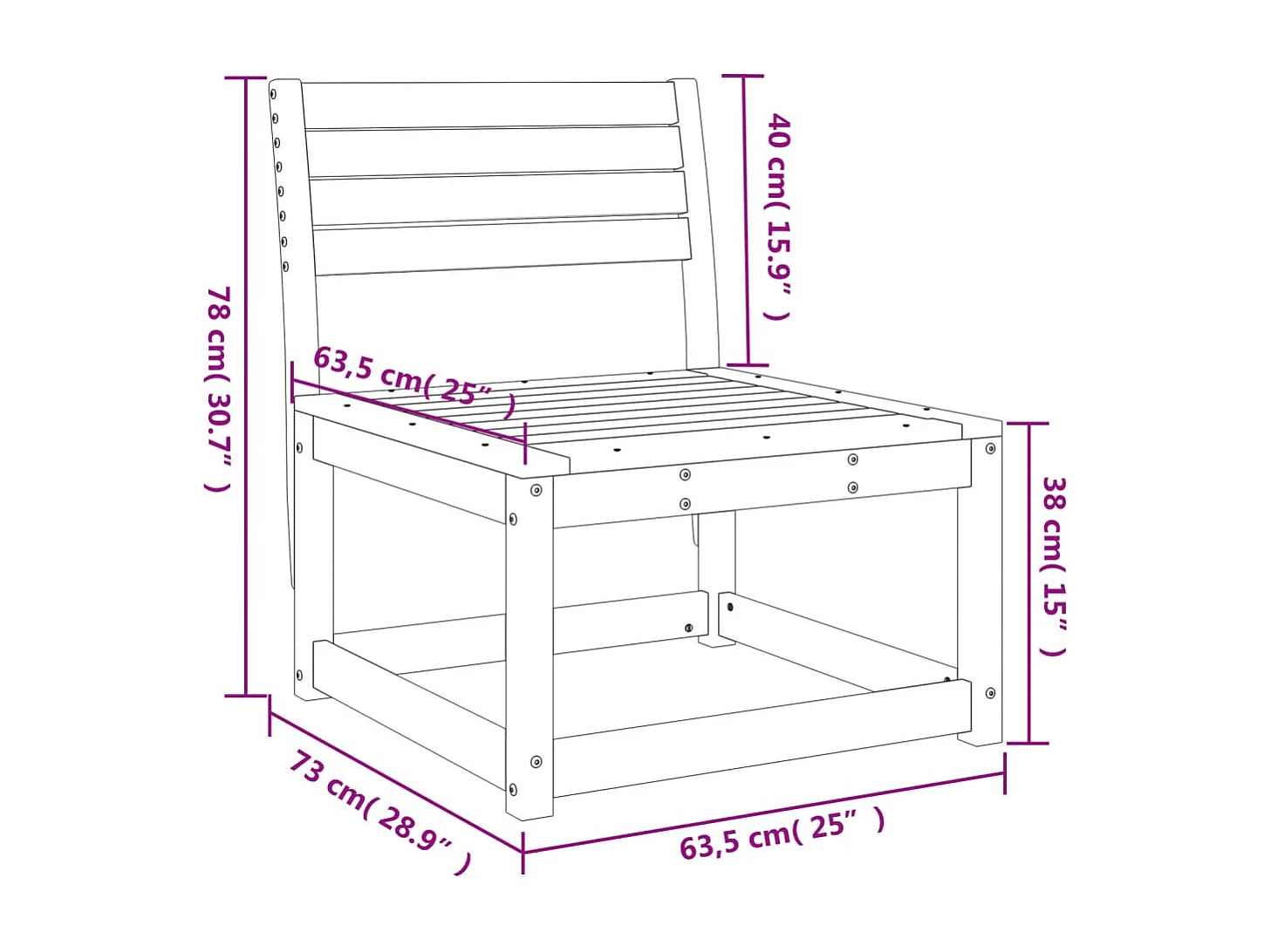 Douglas-Gartensofa aus massivem Holz