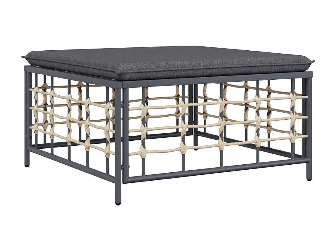 Salon de jardin 7 pcs avec coussins anthracite résine tressée