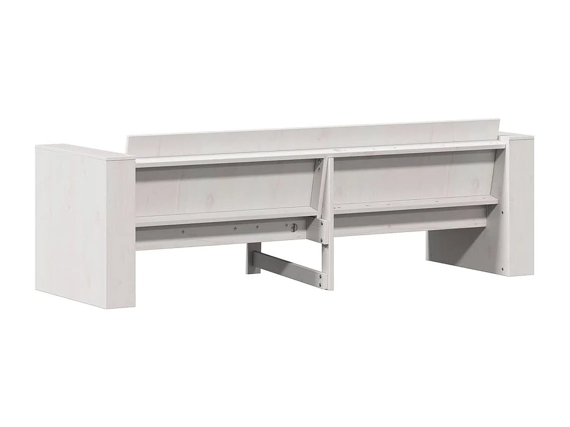 Divano da giardino a 3 posti bianco 189x60x62 cm in legno di pino massiccio