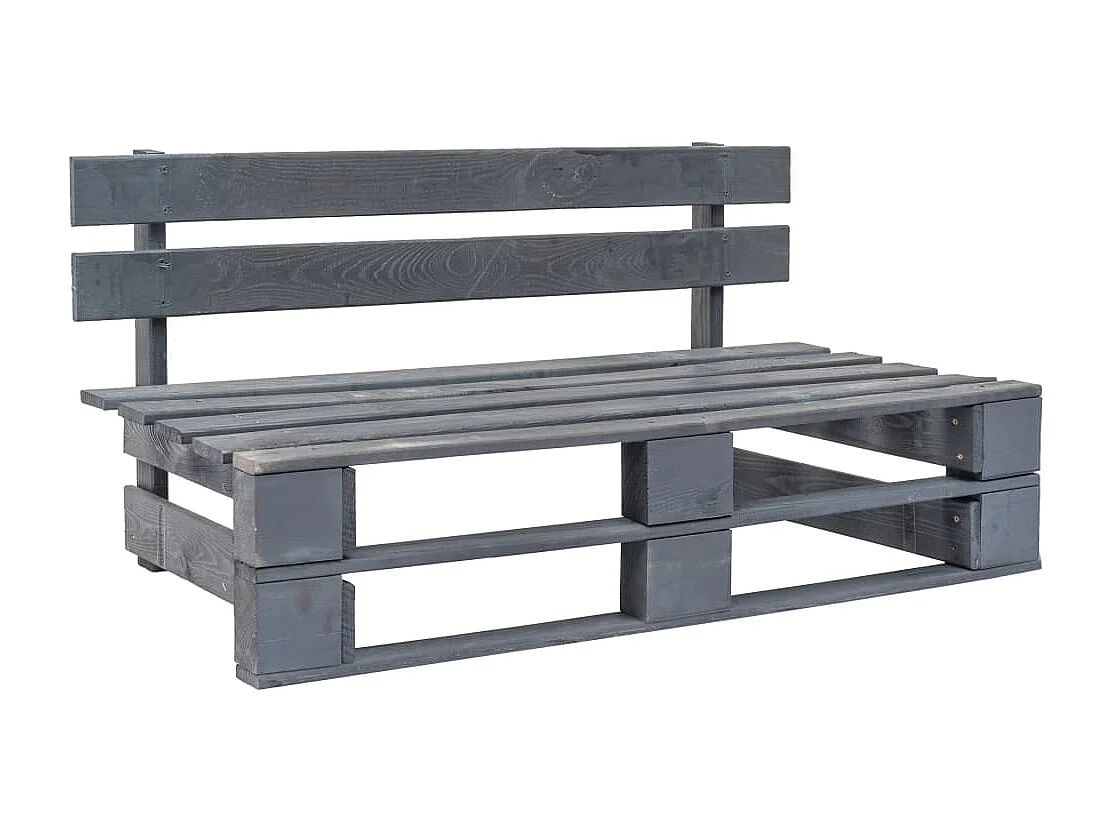 Canapé de jardin palette avec coussins gris Pinède
