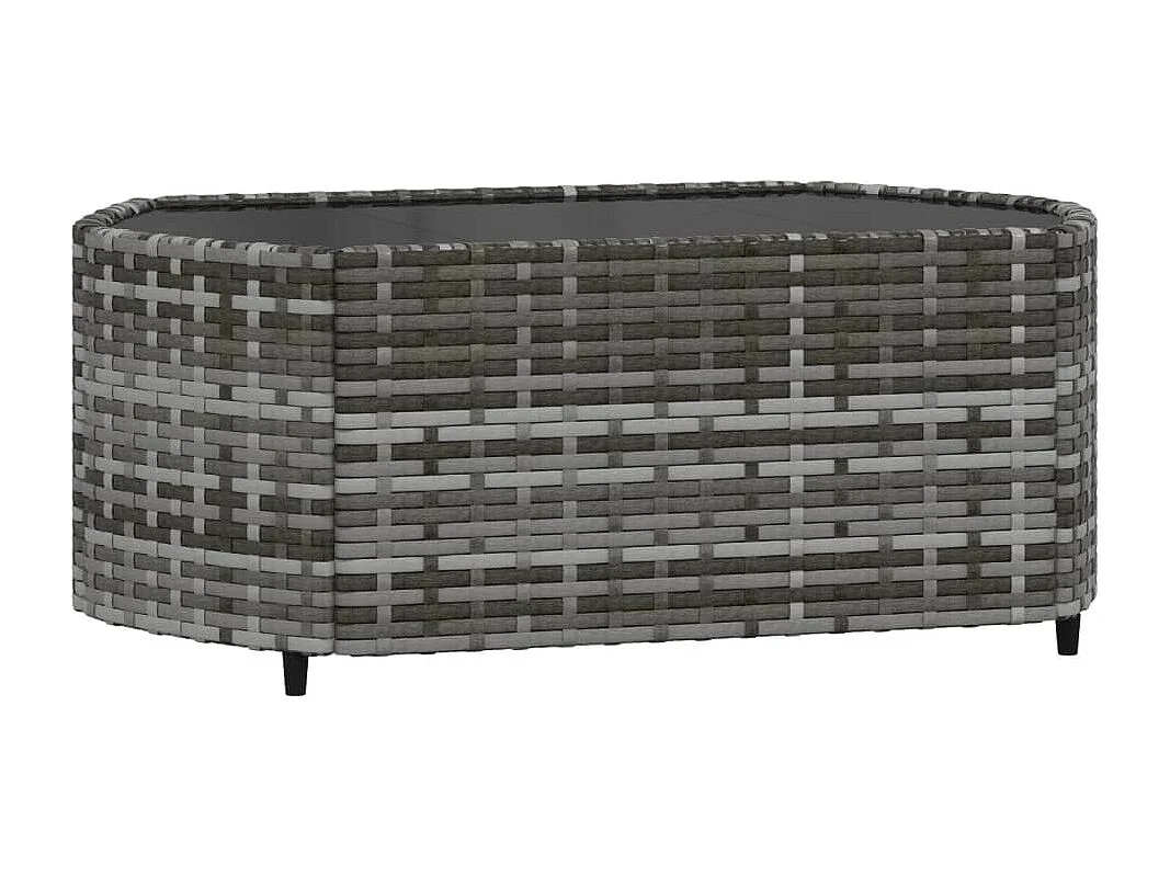 Salon de jardin 3 pcs avec coussins Gris Résine tressée