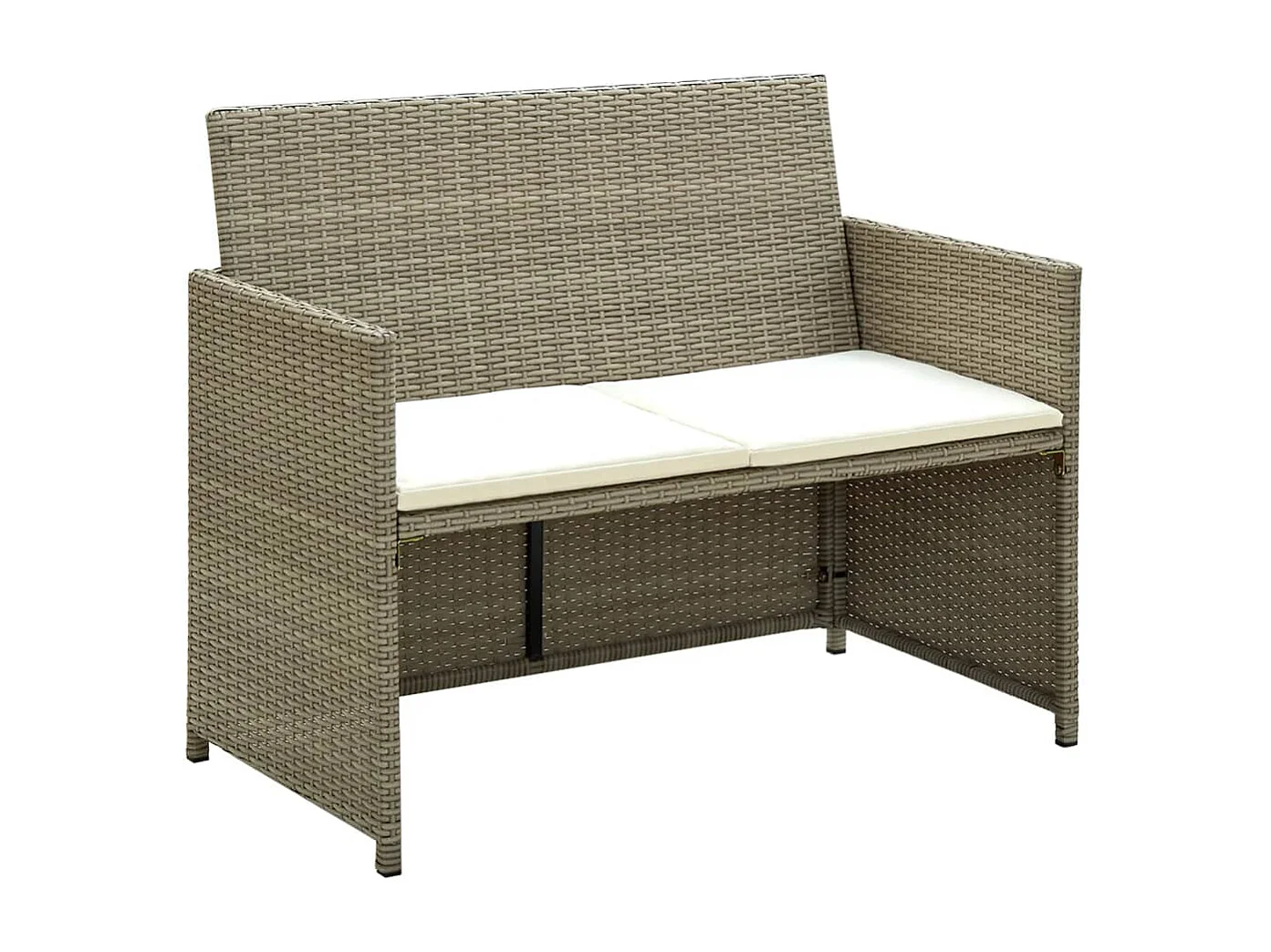 Canapé de jardin à 2 places avec coussins Beige Résine tressée