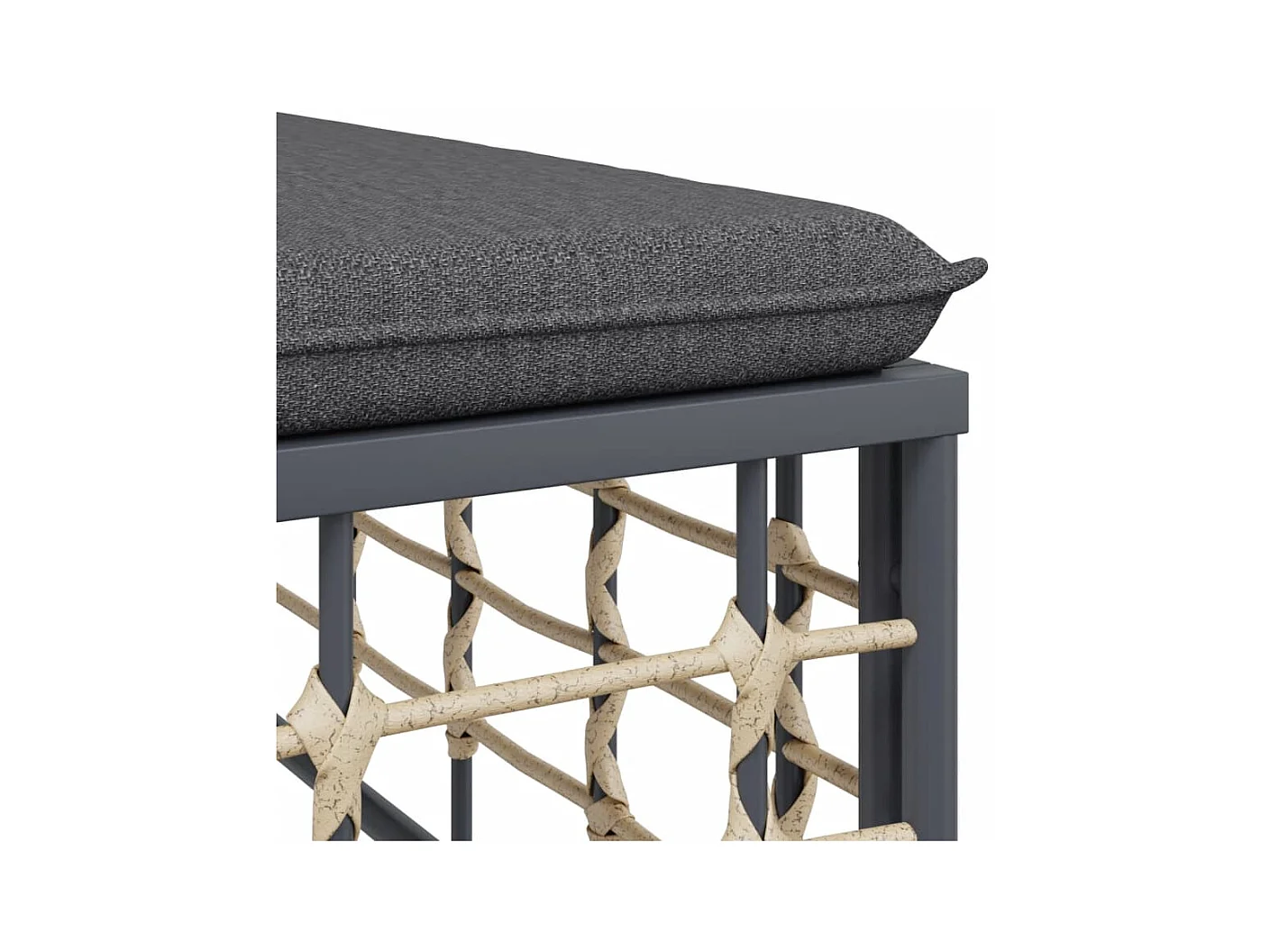 Salon de jardin 4 pcs avec coussins anthracite résine tressée