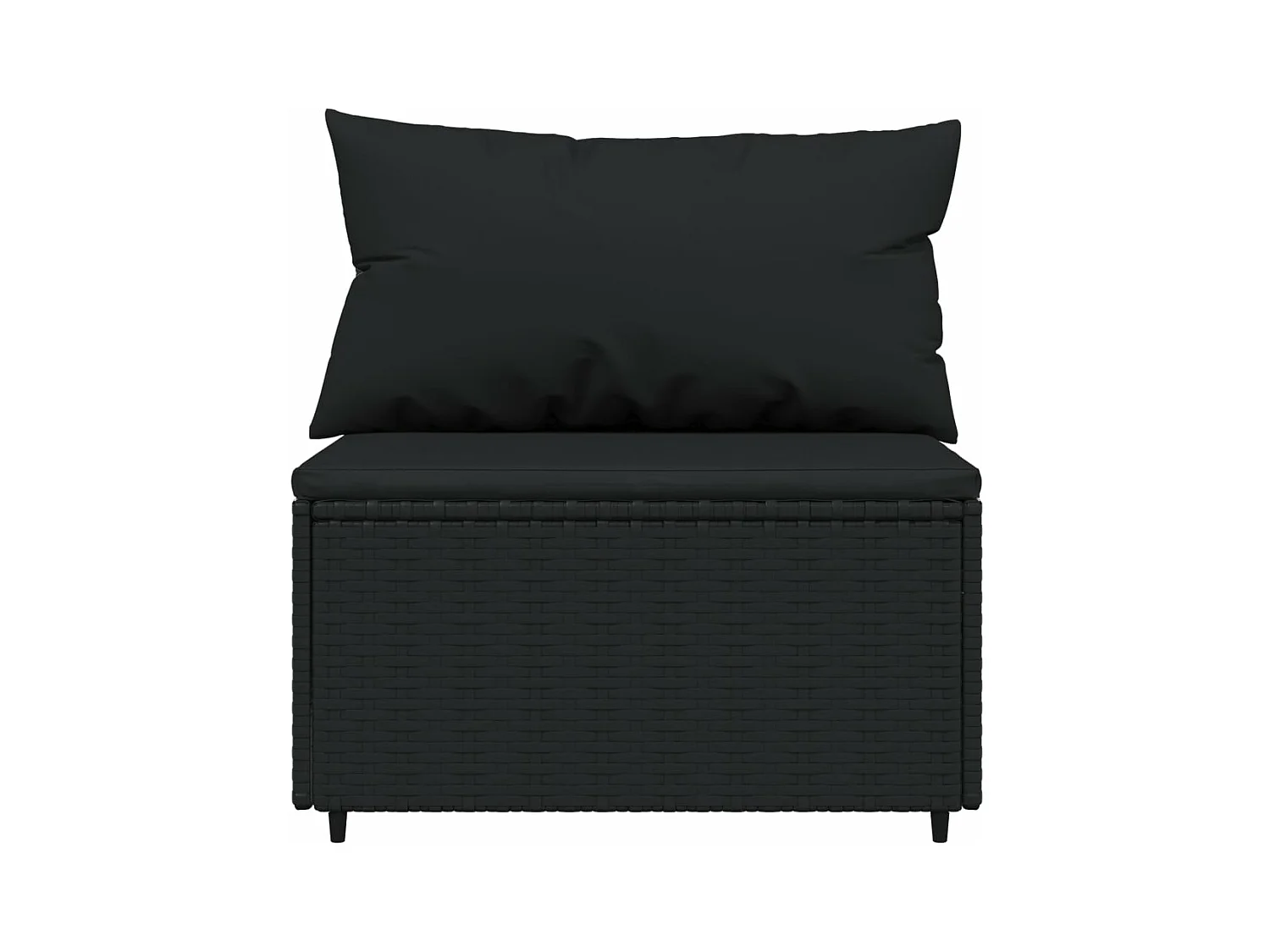 3 stuks tuinmeubelen met kussens Zwart harsriet