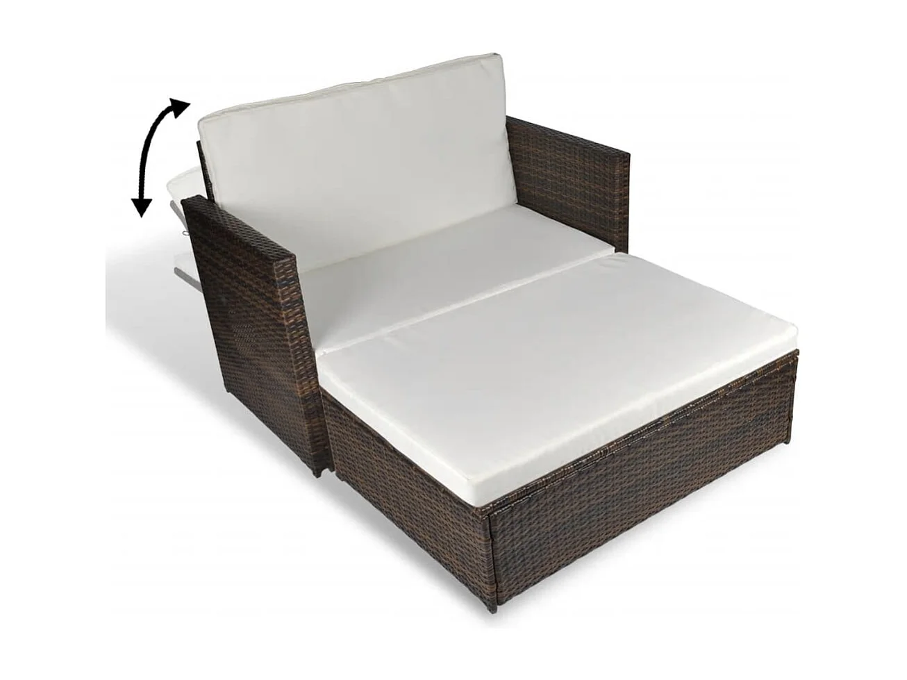 Canapé de jardin Résine tressée Marron