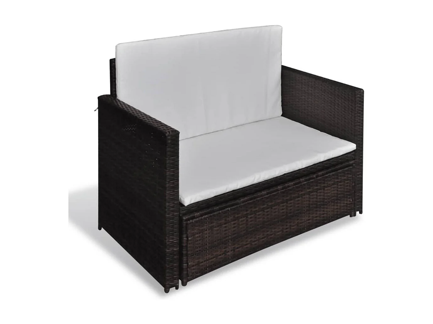 Canapé de jardin Résine tressée Marron