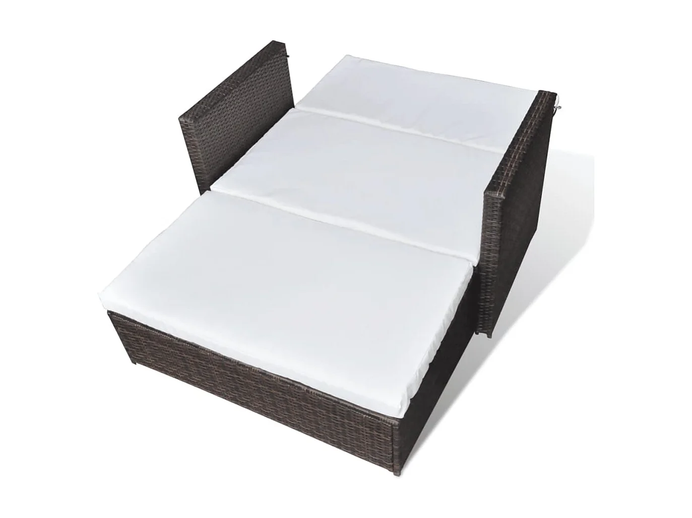 Canapé de jardin Résine tressée Marron