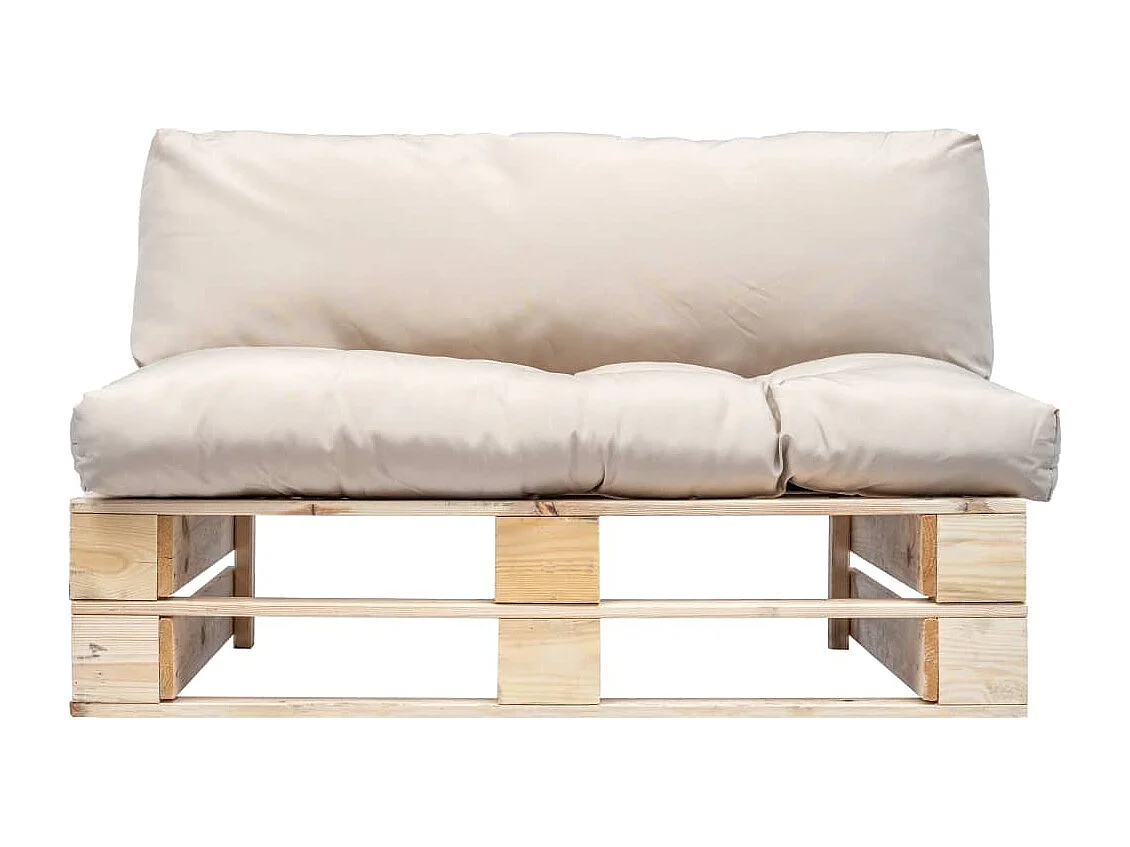 Paletten-Gartensofa mit Pinède-Sandkissen