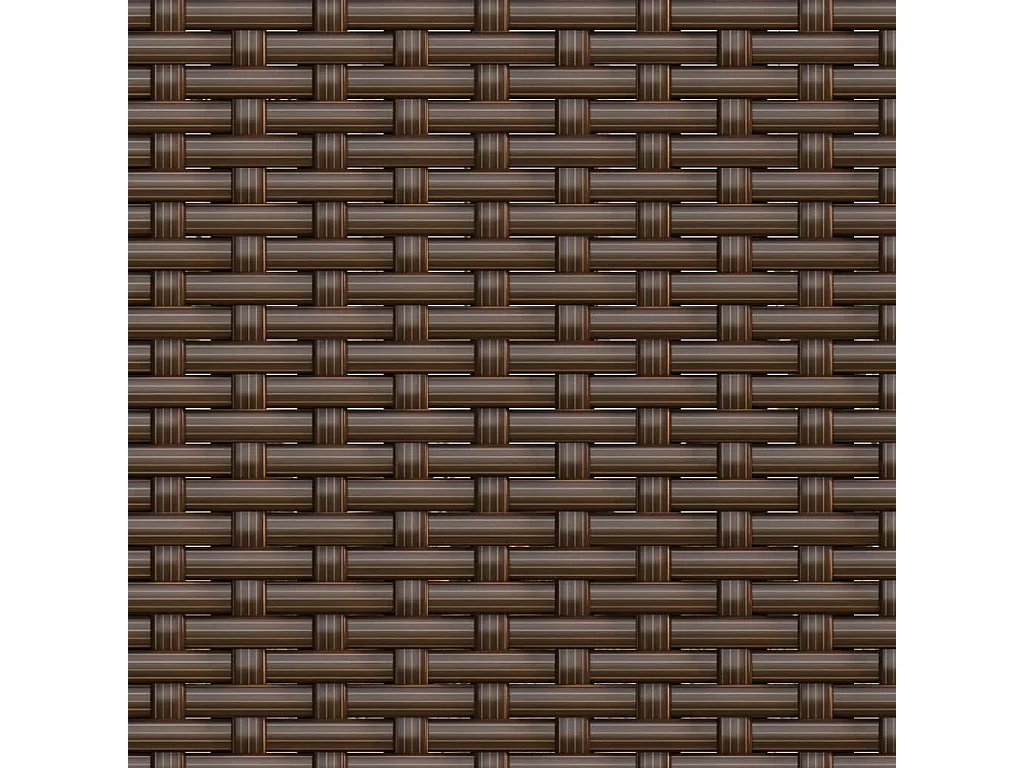 Sofá de jardim de 3 lugares com almofadas de resina marrom