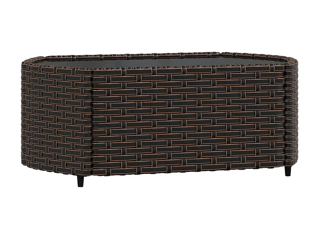 Salon de jardin 3 pcs avec coussins marron résine tressée