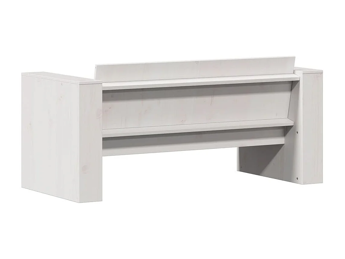 Canapé de jardin 2 places blanc 134x60x62 cm bois de pin massif