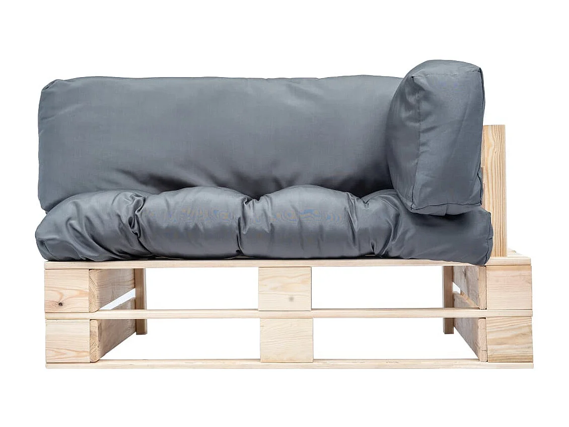 Paletten-Gartensofa mit Kissen in Kiefernwaldgrau