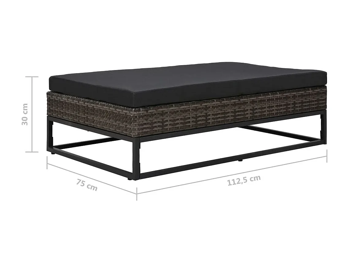 5 Stück Gartenmöbel mit grauen gewebten Harzkissen