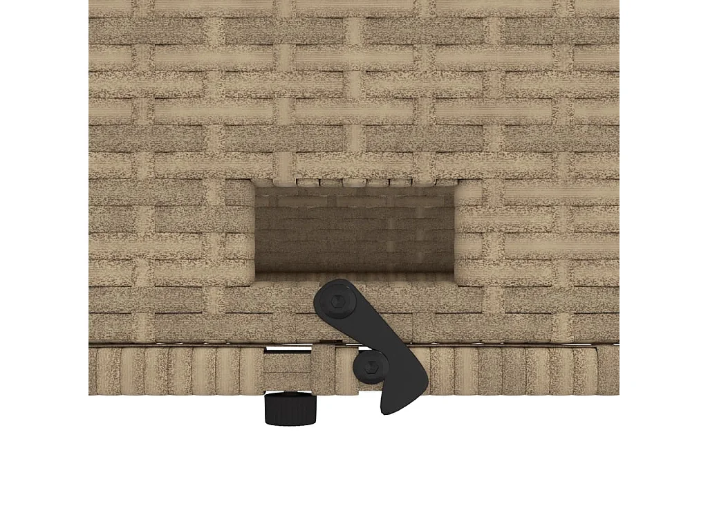 2-zits tuinbank met beige geweven hars- en acaciakussens