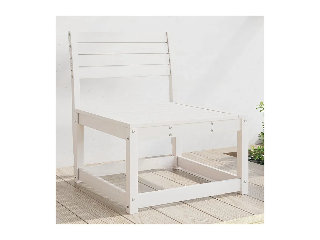 Canapé de jardin blanc bois de pin massif
