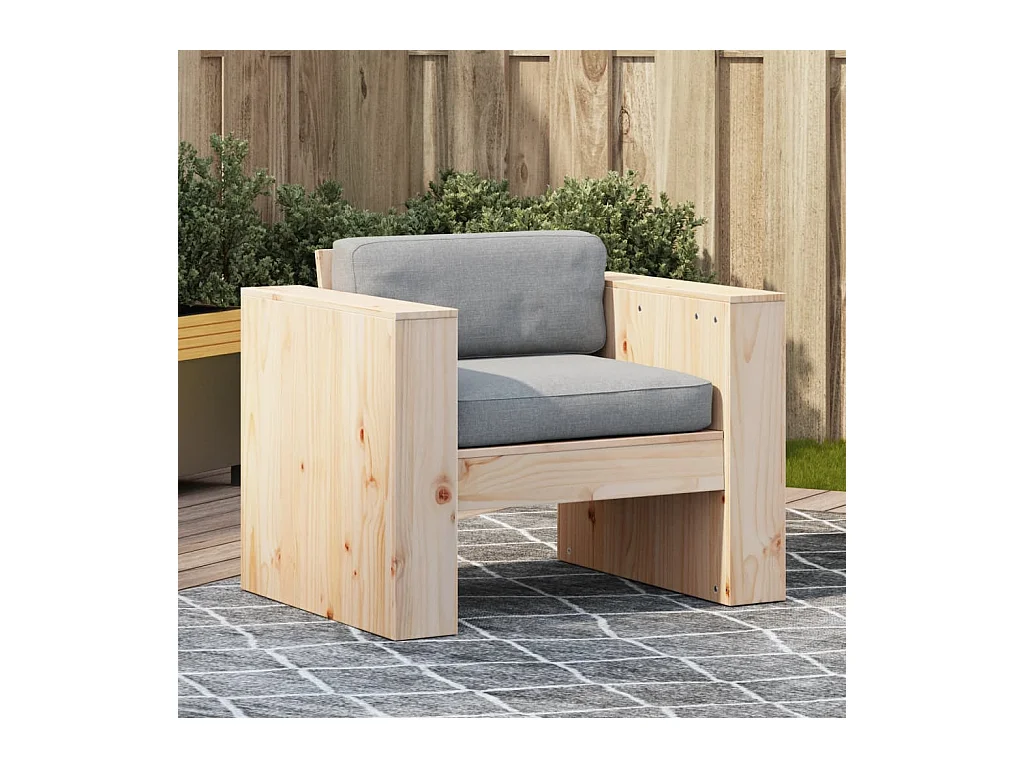Sofá de jardín 79x60x62 cm madera maciza de pino