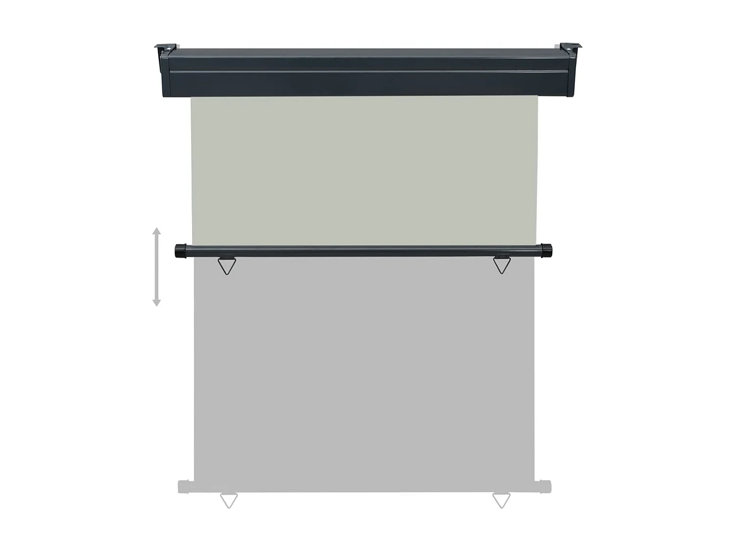 Toldo lateral para balcón 140x250 cm Gris