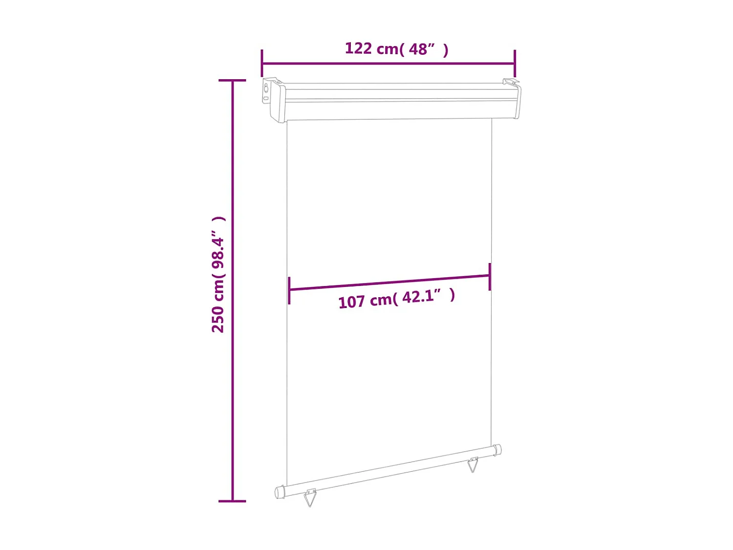 Toldo de pie 600 x 300 cm Antracita