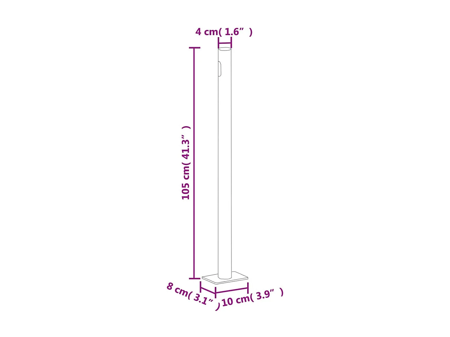 Toldo lateral retrátil para pátio 170x1200 cm marrom