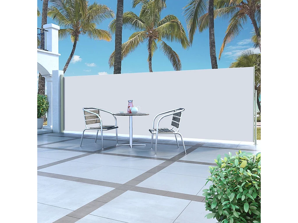 Auvent latéral rétractable 160 x 500 cm Crème