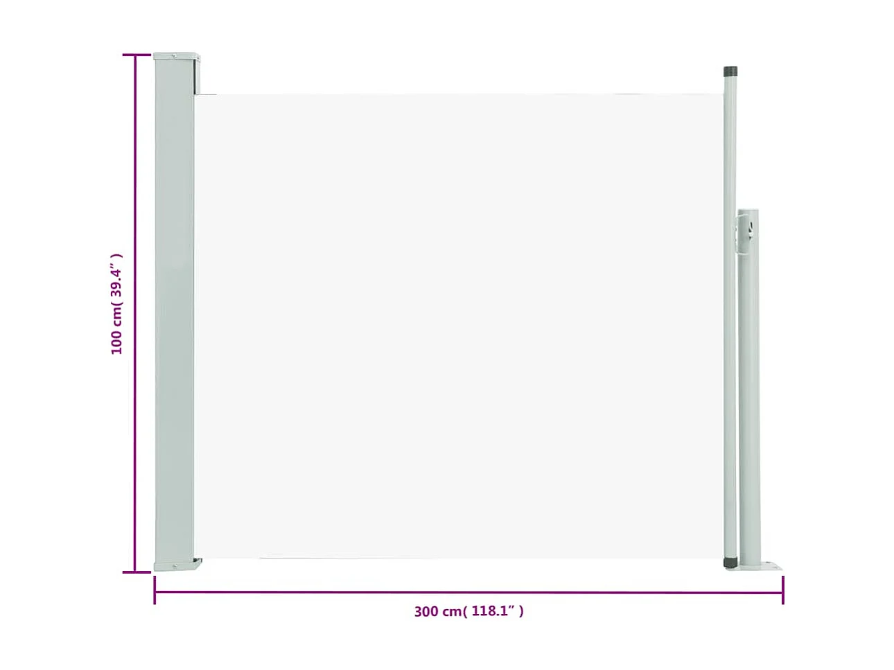 Uitschuifbare terraszijluifel 100x300 cm Crème