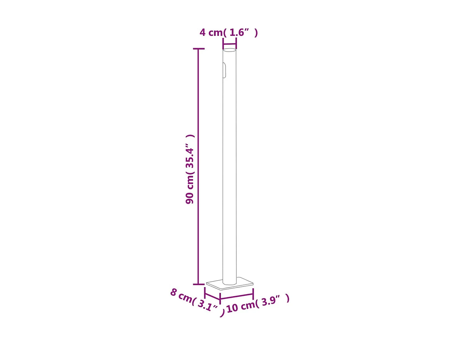 Tenda da sole laterale retrattile 140x500 cm Rossa