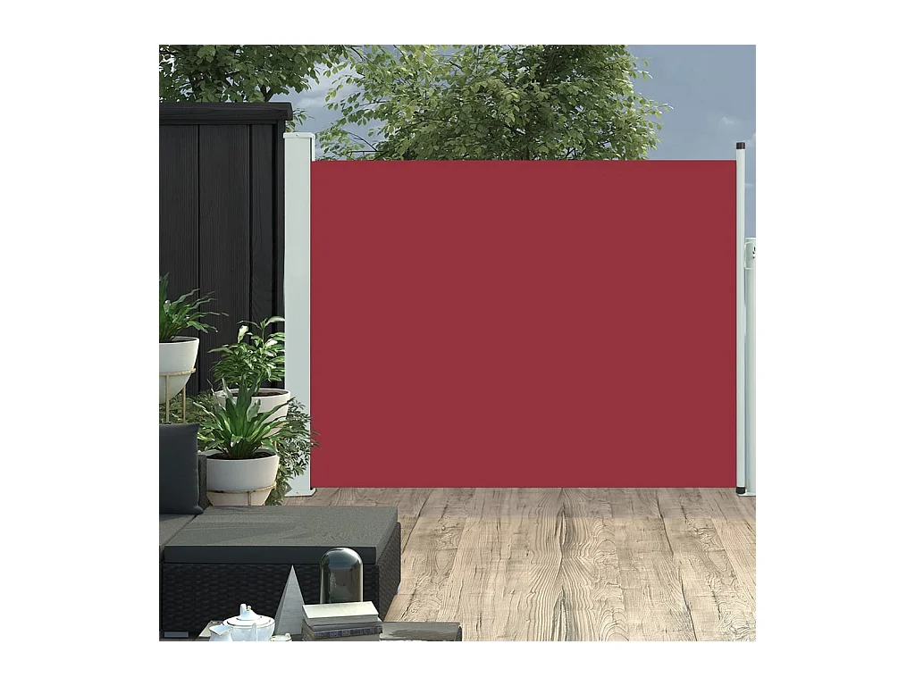 Einziehbare seitliche Terrassenmarkise 140x500 cm Rot
