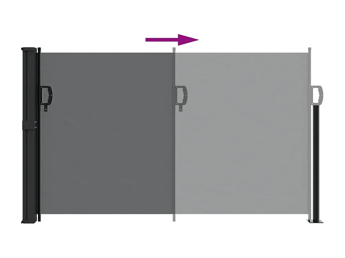 Toldo lateral retrátil preto 120x300 cm