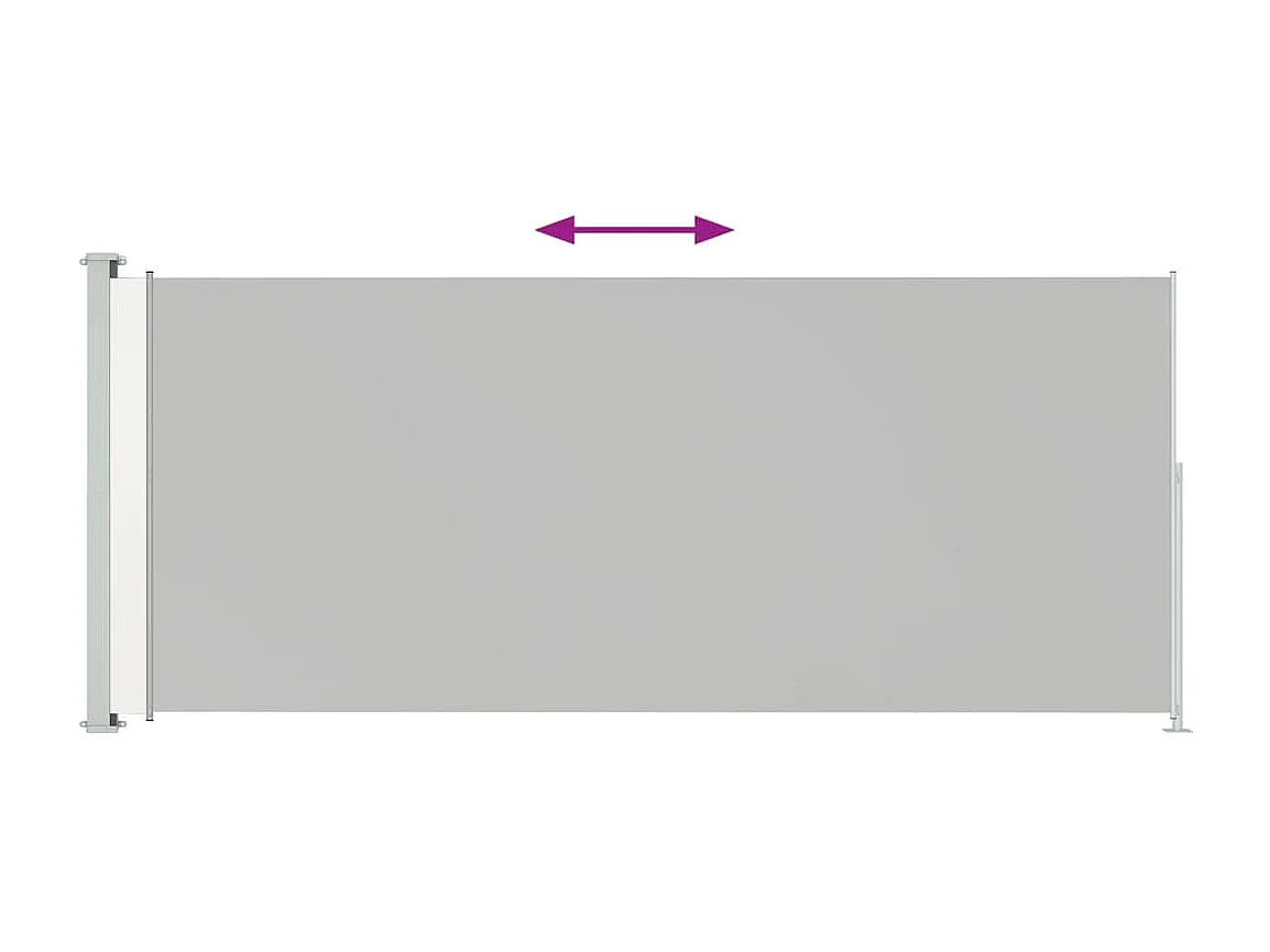 Toldo lateral retrátil para pátio 180x500 cm Creme