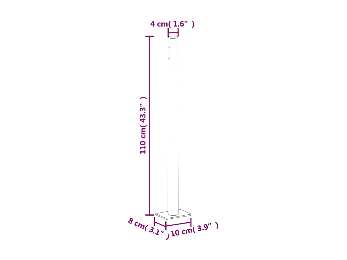 Toldo lateral retrátil para pátio 180x500 cm Creme