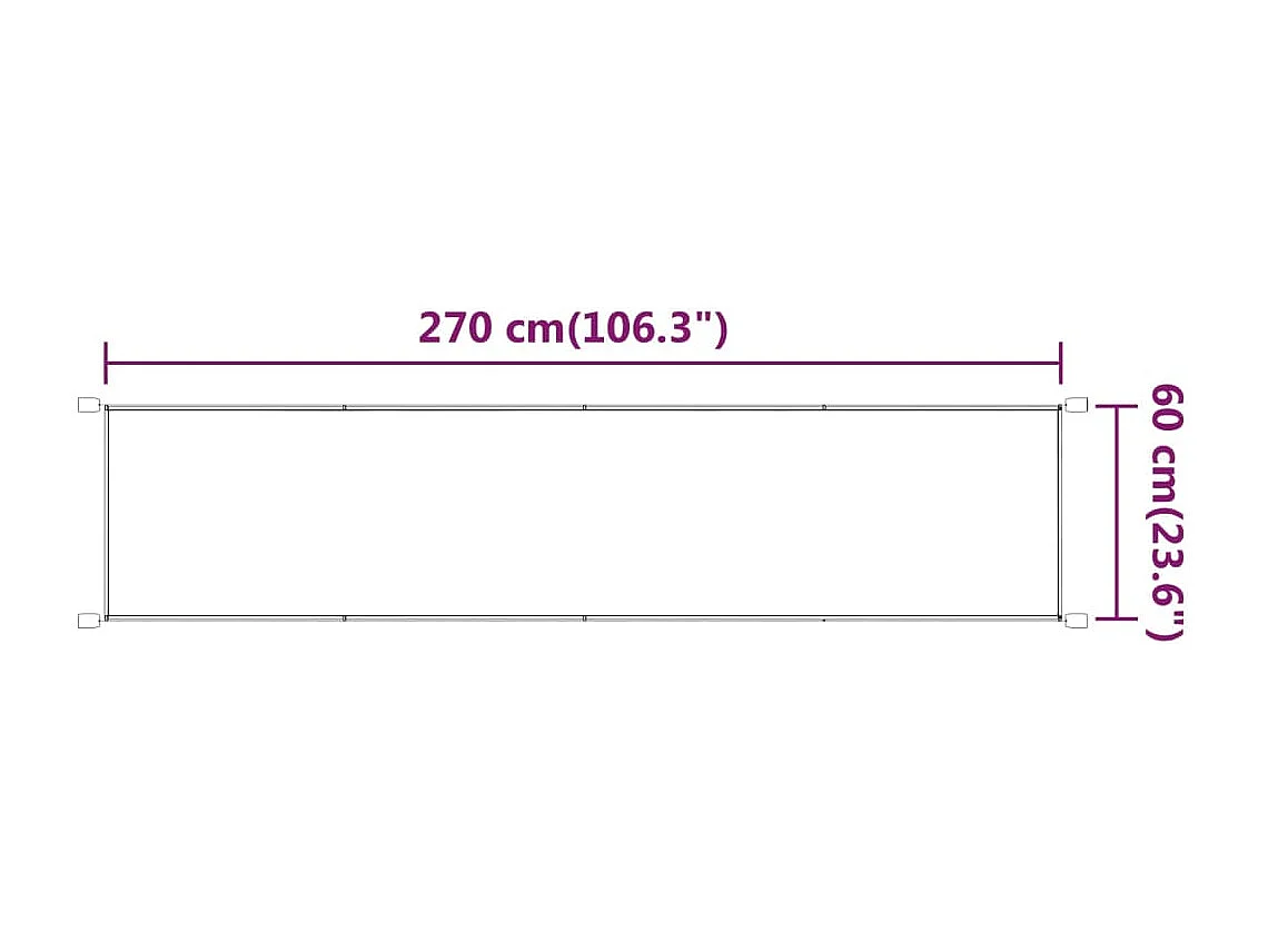 Toldo vertical Antracita 60x270 cm tejido Oxford