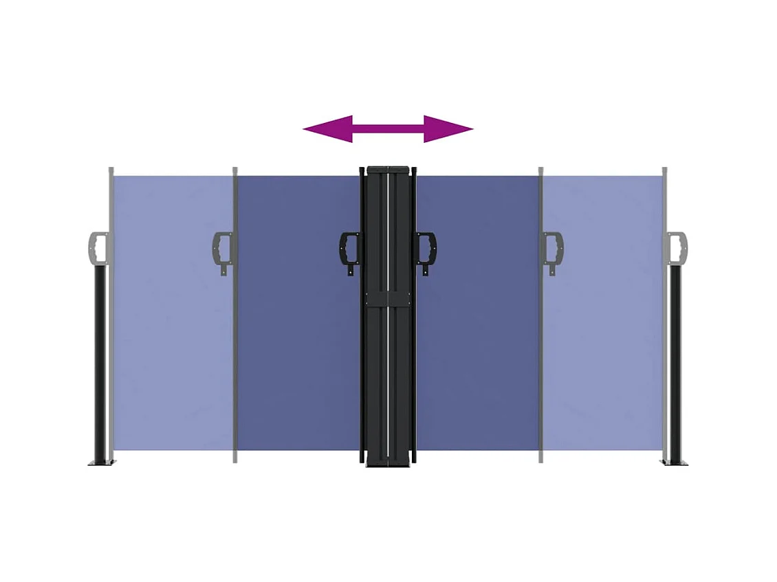Toldo lateral retrátil azul 120x1000 cm