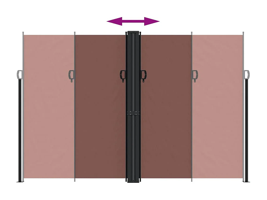 Toldo lateral retrátil marrom 220x1000 cm