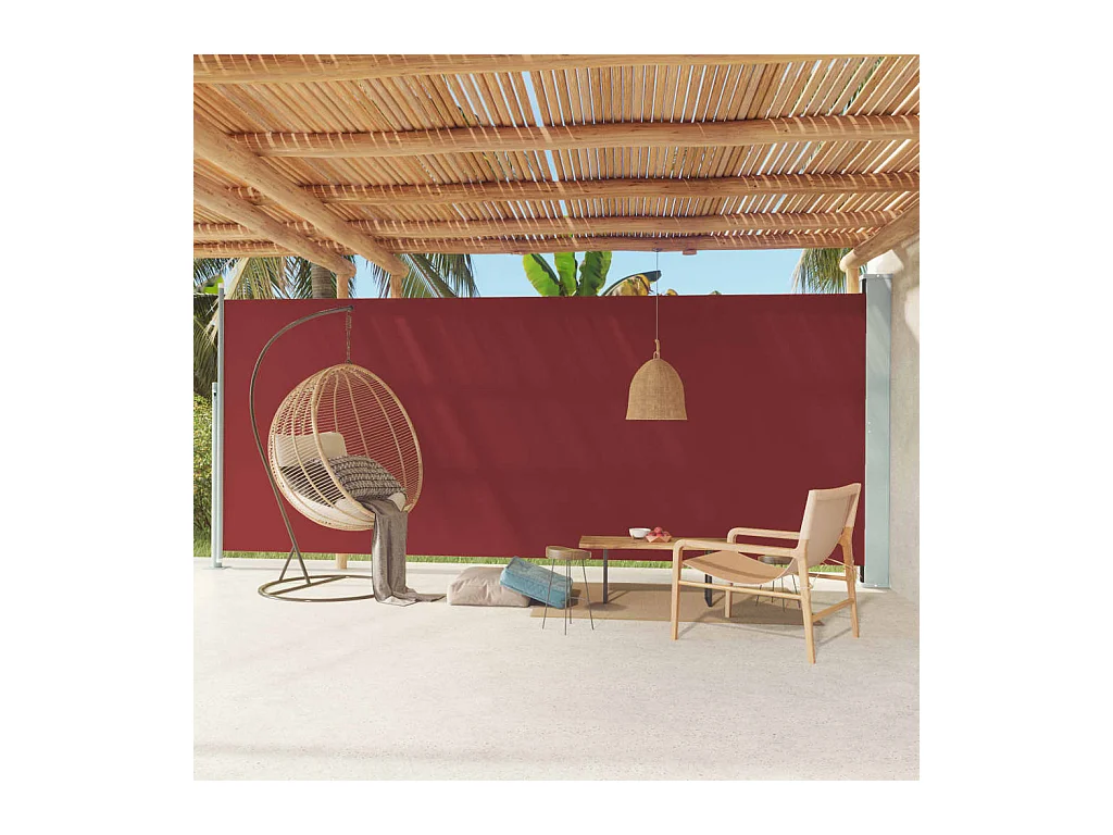Auvent latéral rétractable de patio 220x600 cm Rouge