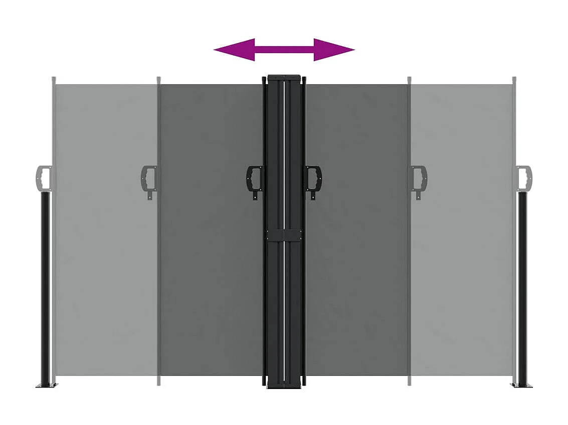 Auvent latéral rétractable anthracite 160x600 cm