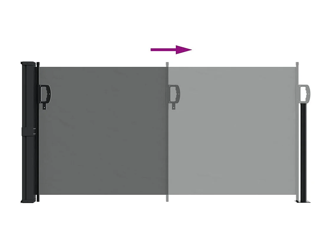 Toldo lateral retrátil antracite 100x500 cm