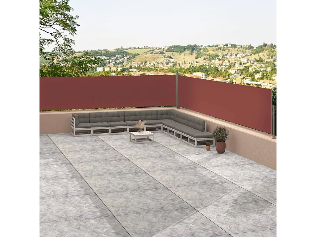 Toldo lateral retráctil Marrón 117x1200 cm