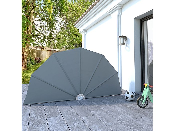 Kavolet Tenda Da Sole Laterale Allungabile, 60x300 Cm, Grigia, Parasole E Antivento Per Balcone E Terrazza
