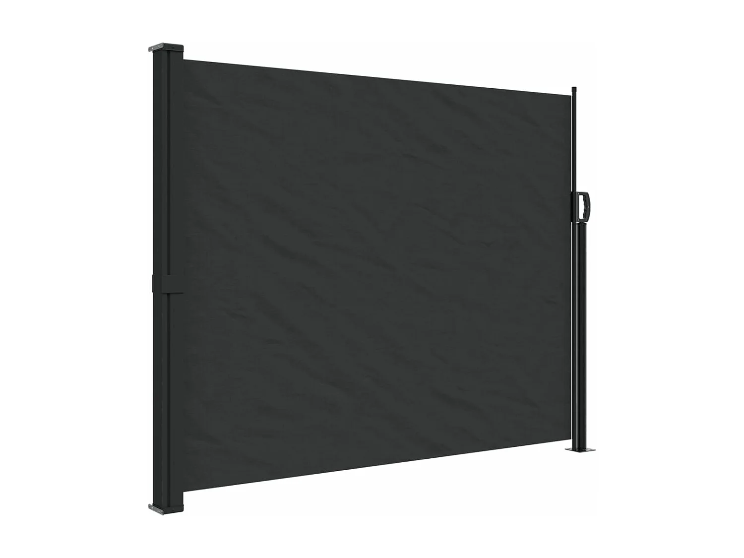 Toldo lateral retrátil preto 160x600 cm
