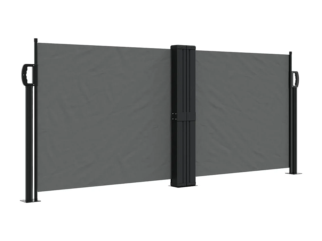 Antraciet uitschuifbare zijluifel 100x1000 cm