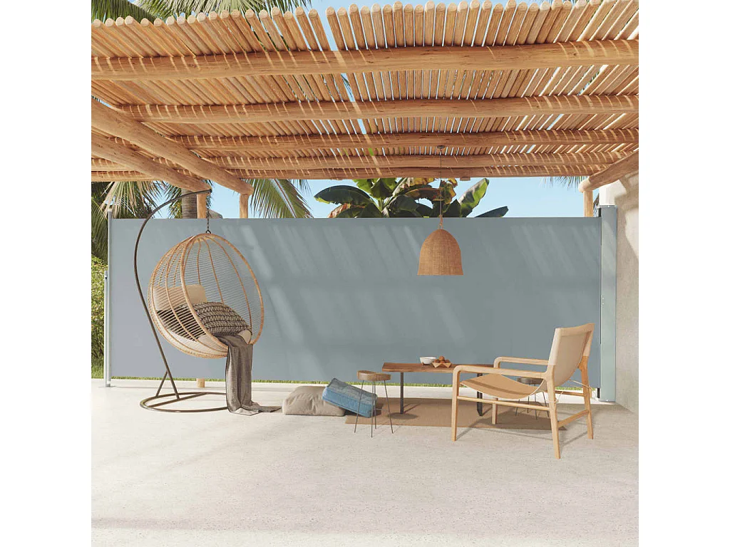 Toldo de terraza lateral retráctil 180x600 cm Gris