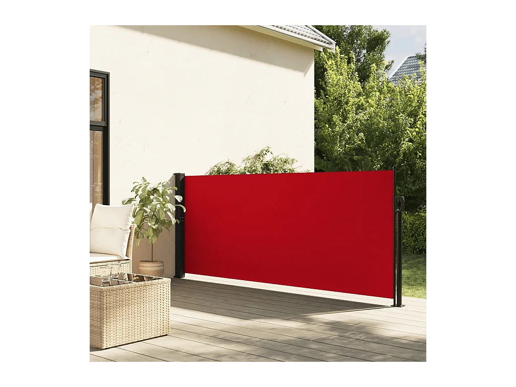 Auvent latéral rétractable rouge 140x600 cm