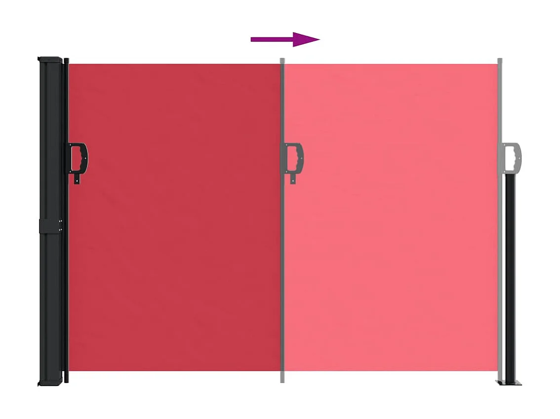 Auvent latéral rétractable rouge 140x600 cm