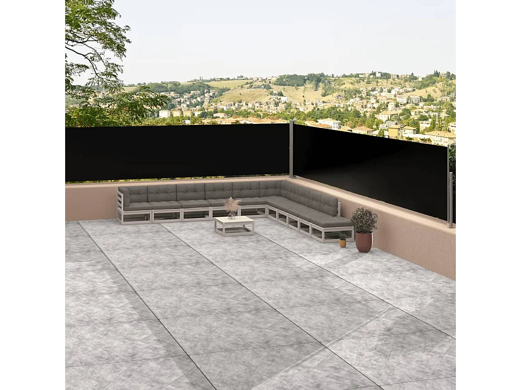 Tendalino laterale retrattile Nero 117x1200 cm