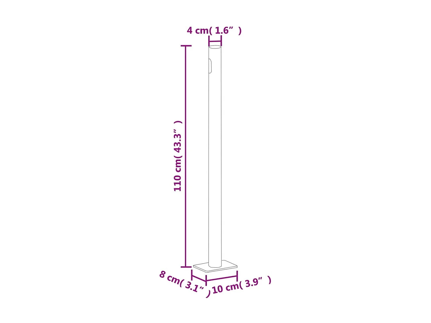 Toldo lateral retrátil para pátio 180x300 cm cinza