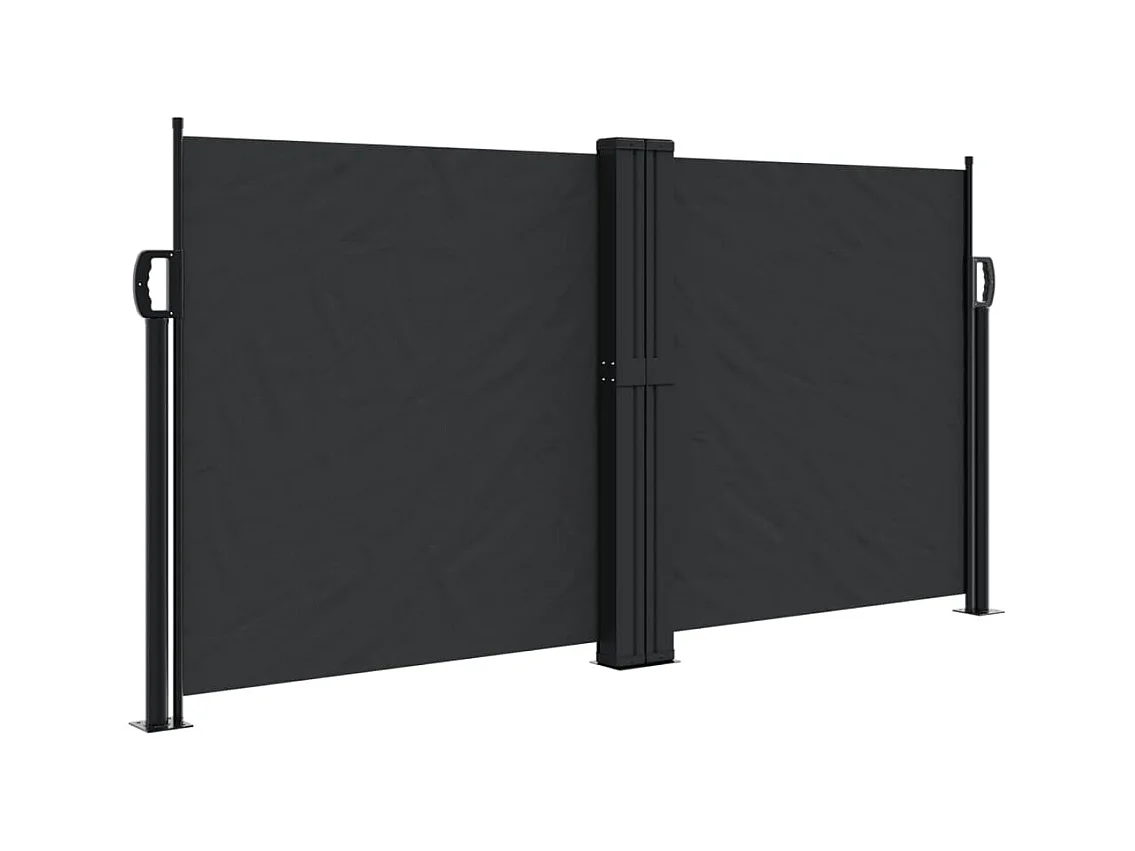 Zwarte uitschuifbare zijluifel 120x1000 cm